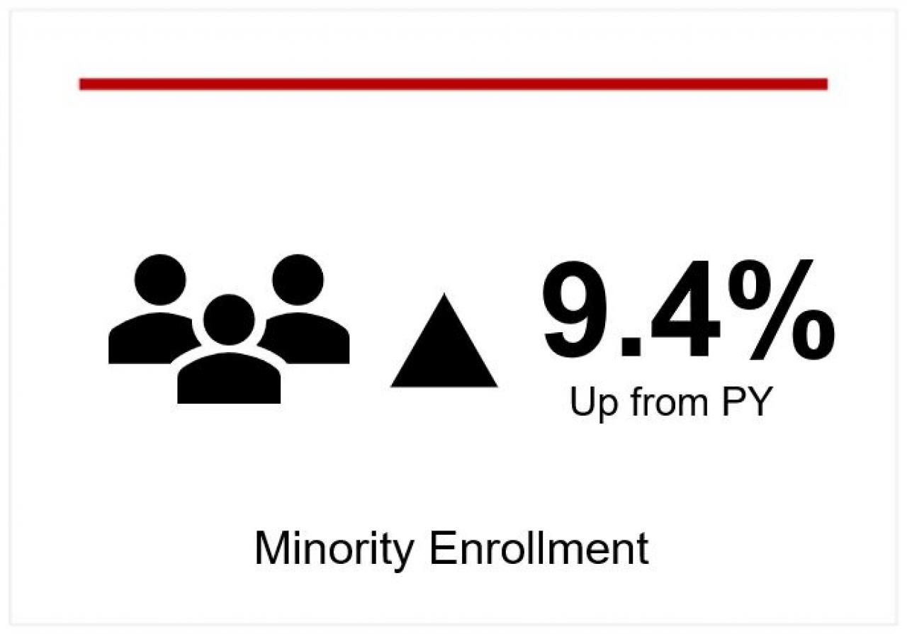 up 9.4% from previous year minority enrollment