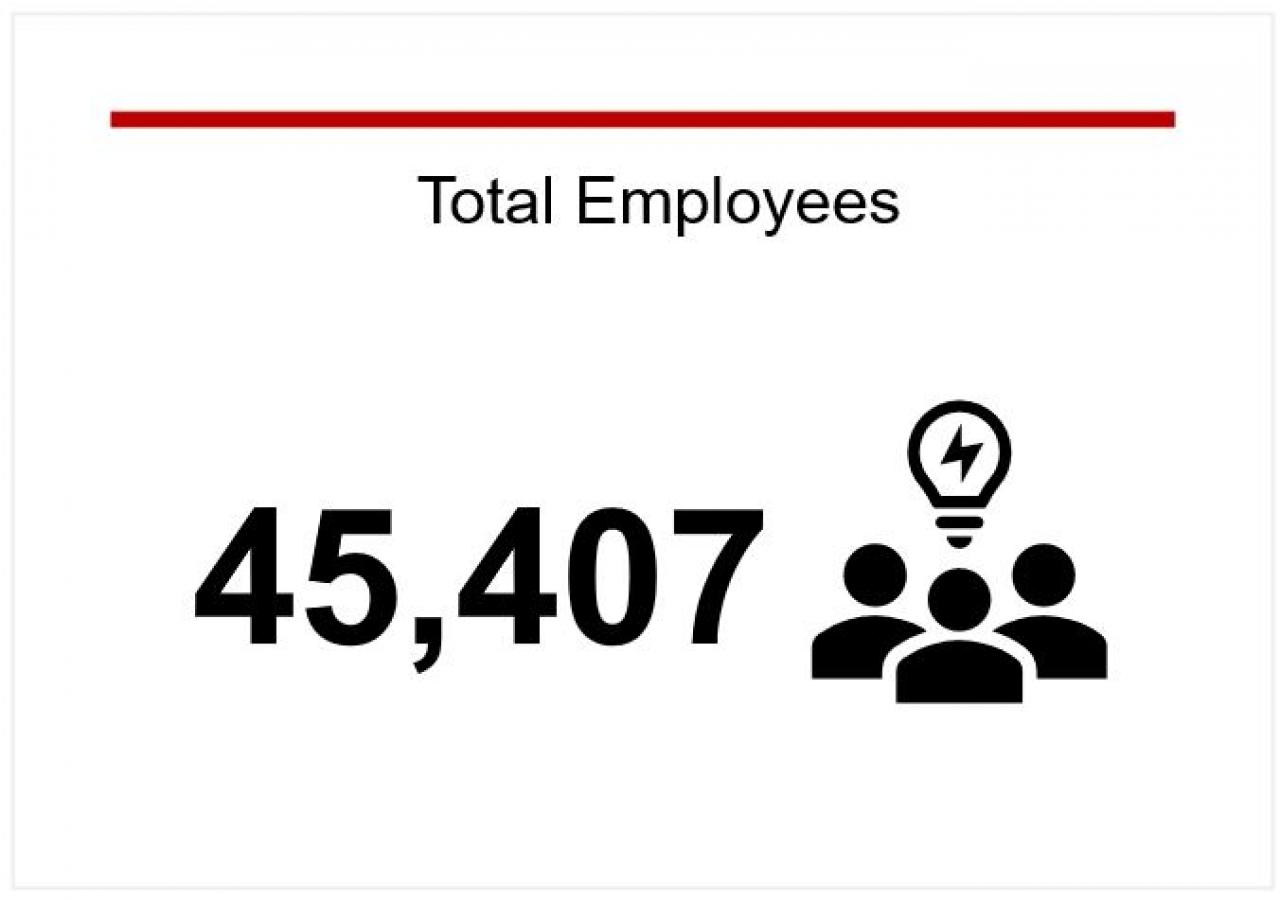 total employees is 45,407